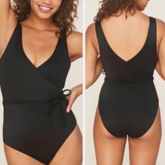 ANDIE The Belmar One Pcs Swimsuit Sz M  V Neck Waist Tie Eco Feminine Retro NWT - Picture 11 of 11